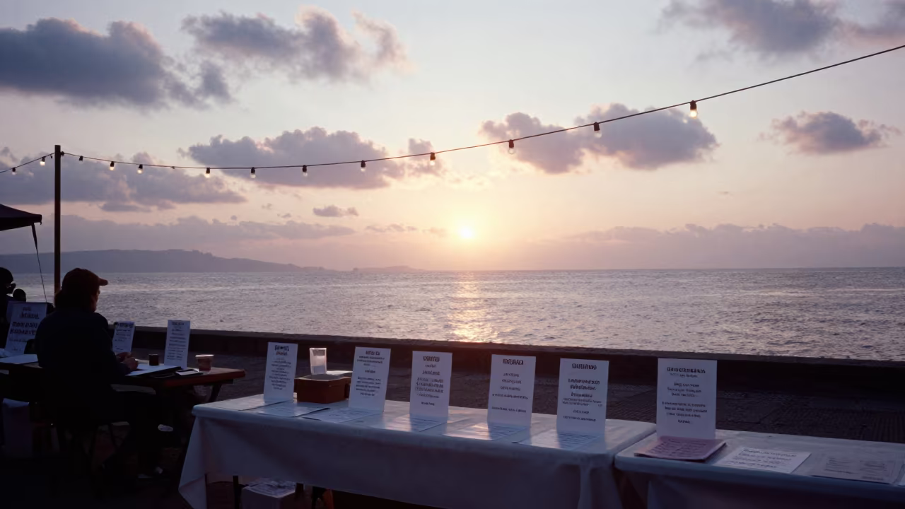 Morning Ticket Table at Damanhur Waterfront in at a waterfront celebration near Damanhur