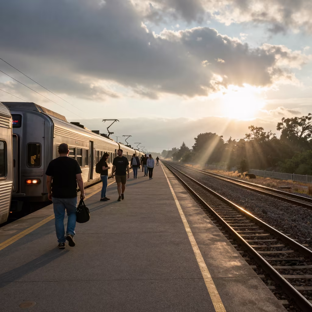 Morning Train Georgia Commuters Haze Light in in Georgia