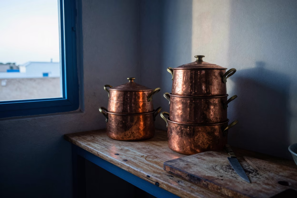 Moroccan Kitchen in Essaouira at Early Morning Light in in Essaouira, Morocco