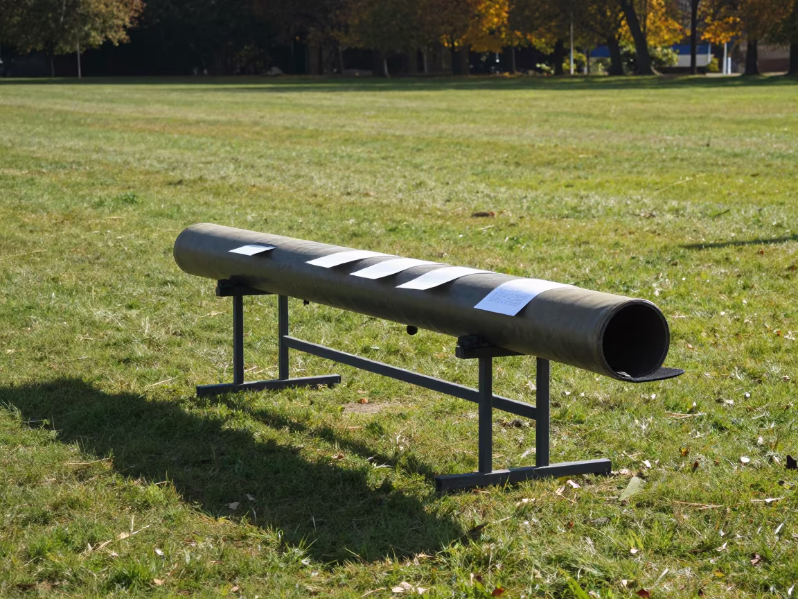 Mortar Tube Cleaning Table on Pampas Parade Ground in on a parade ground in the Pampas