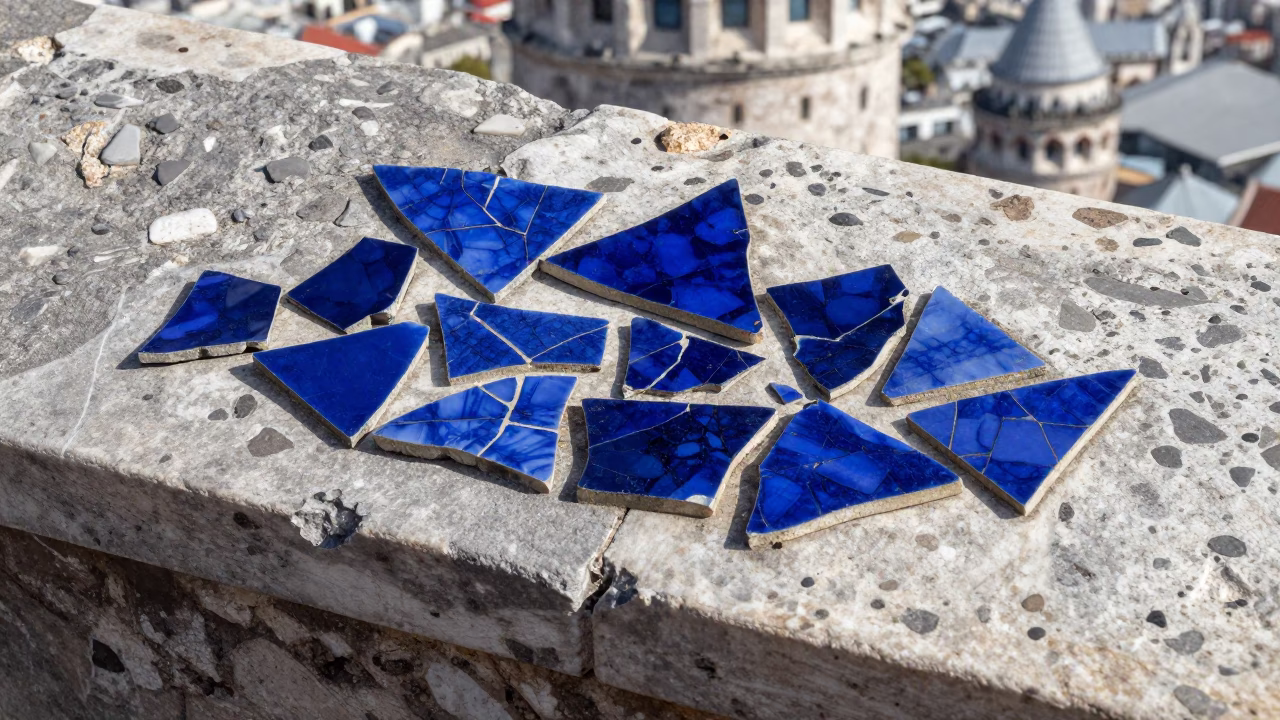 Mosaic Tile Fragments in Istanbul in in Istanbul, Turkey