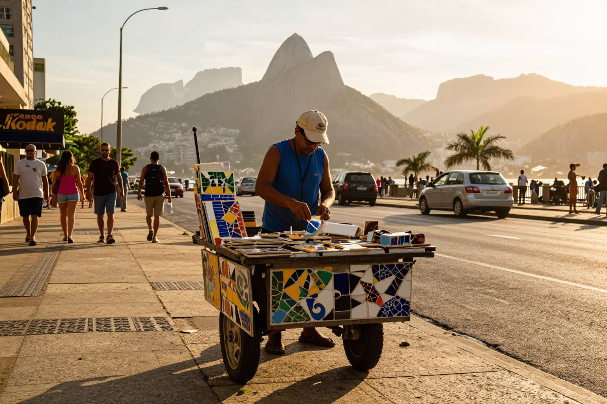 Mosaic Tiles in Rio De Janeiro in in Rio de Janeiro, Brazil