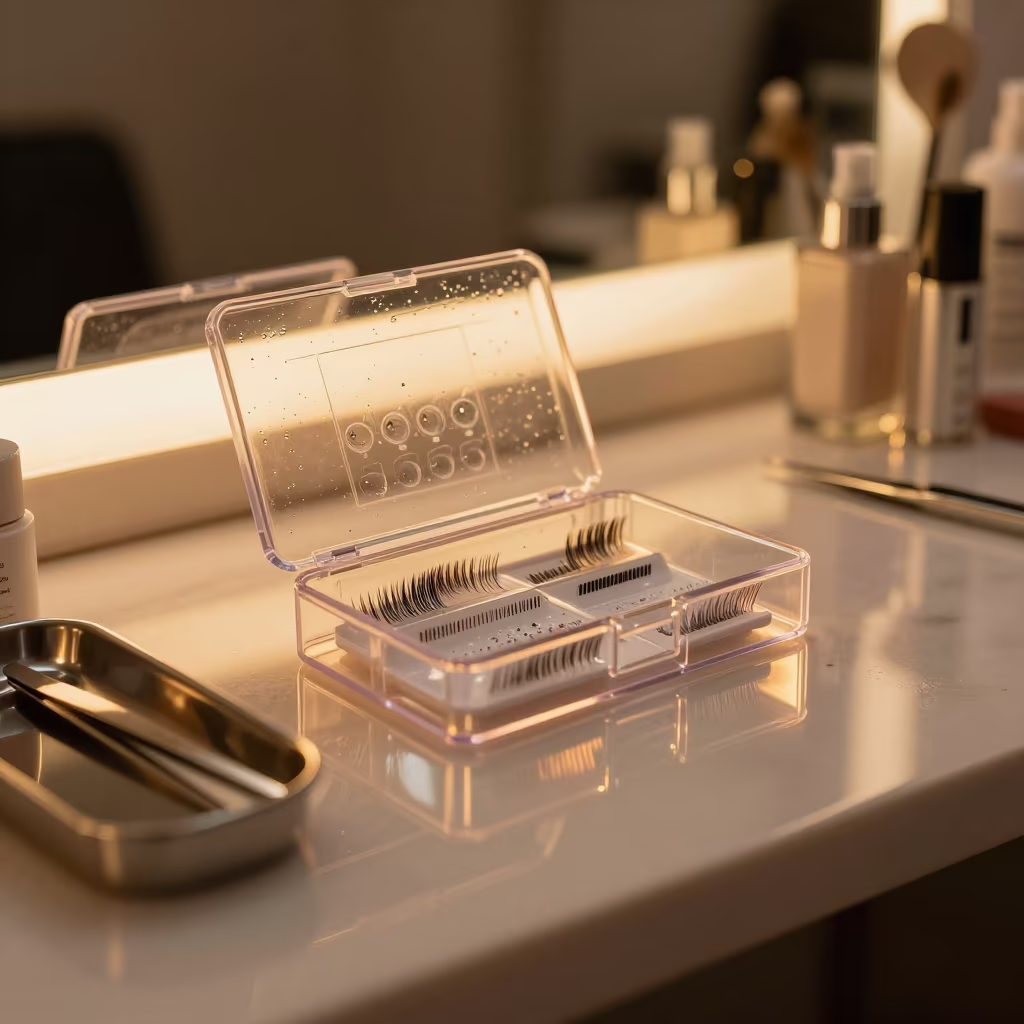 Moscow Salon Lash Organizer Amber Light in inside a salon row in Moscow