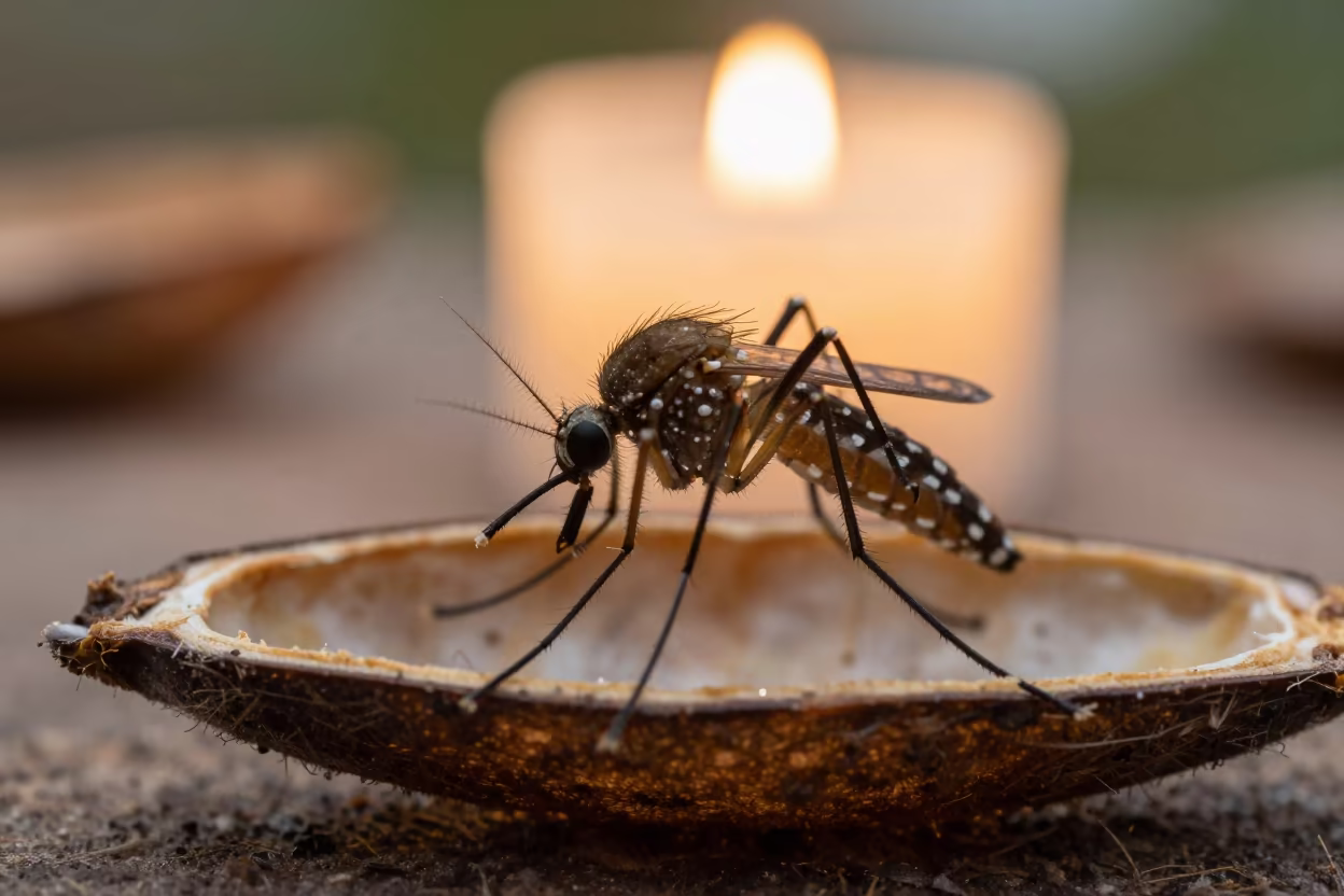 Mosquito Proboscis Macro in Seed Pod in inside a seed pod split open near Urumqi