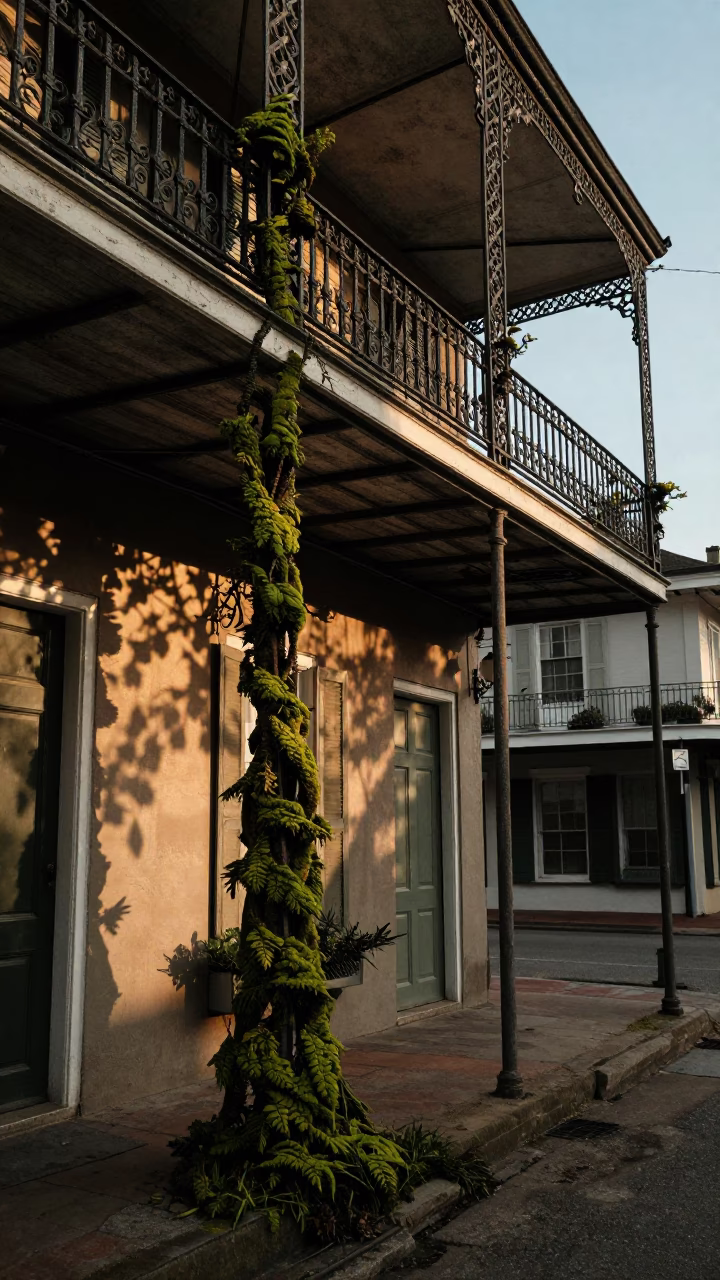Moss in New Orleans at Honeyed Evening Light in in New Orleans, Louisiana, United States
