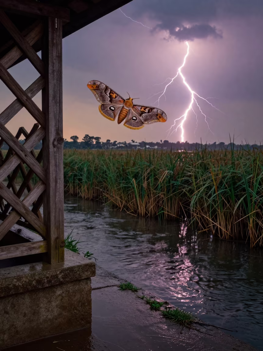 Moth Frozen Strike Tidal Inlet Kigali in beside a tidal inlet near Kigali