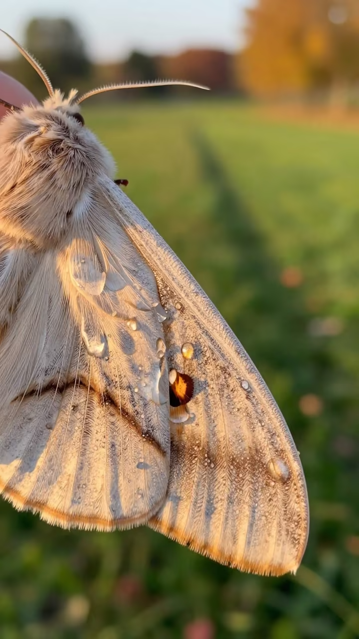 Moth Wing Fringe Scales in Autumn Rain in along a game trail near Mashhad
