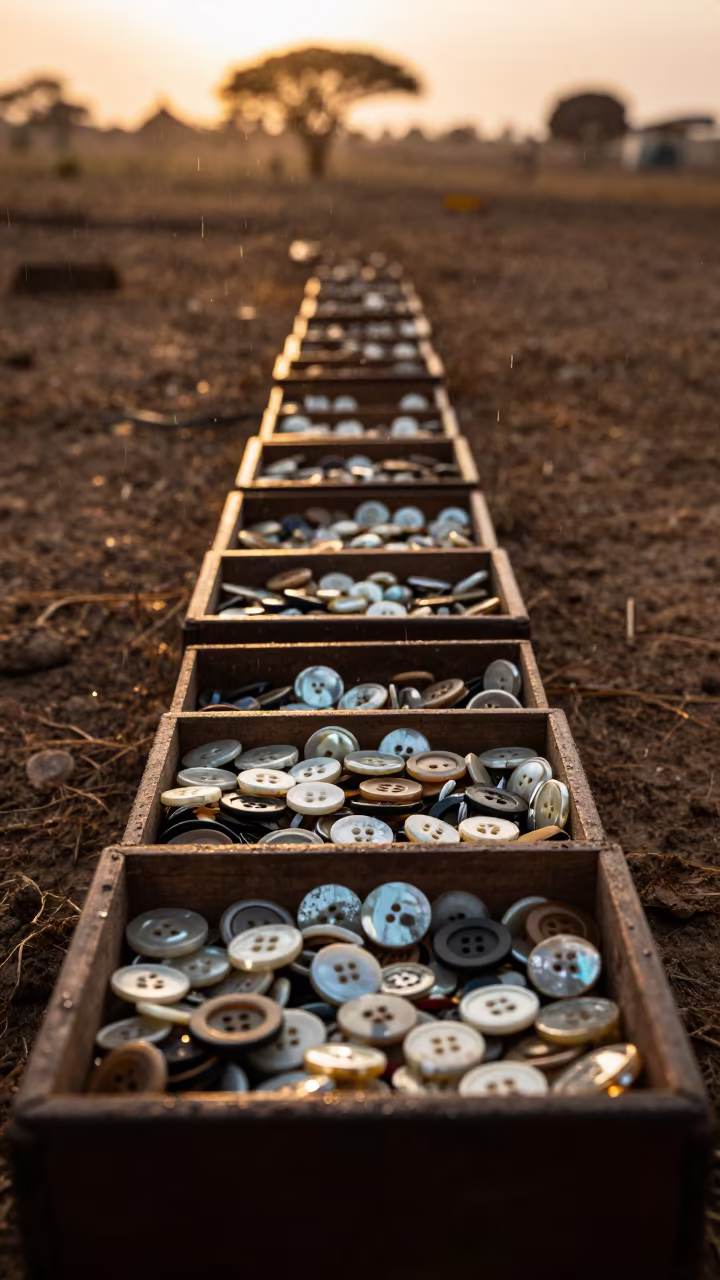 Mother-of-Pearl Buttons in Evening Silhouette in near Wolaita Sodo