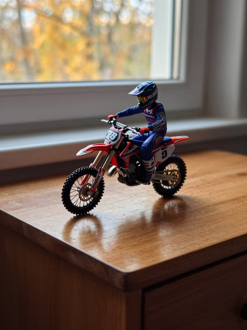 Motocross Racer on Minsk Bedside Table in on a bedside table in Minsk
