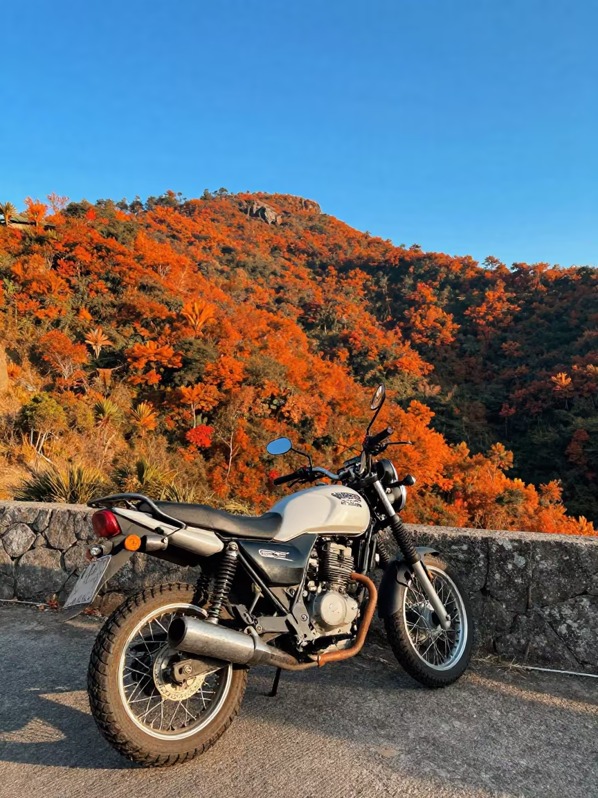 Motorcycle at Mountain Overlook Near Medellín in near Medellín