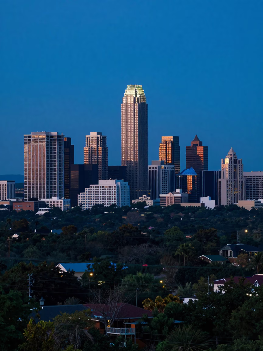 Mount Bonnell in Austin at The Last Blue Light Of Evening in in Austin, Texas, United States