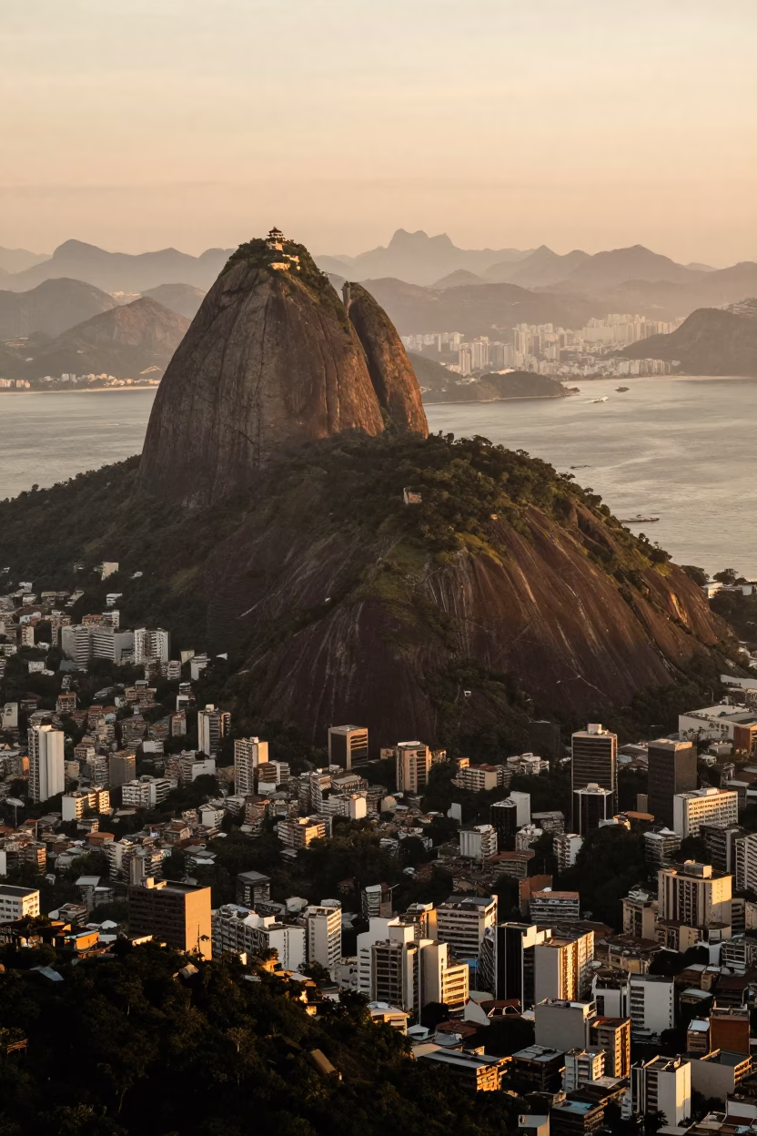 Mountain Gorge at Golden Hour in Rio De Janeiro in in Rio de Janeiro, Brazil