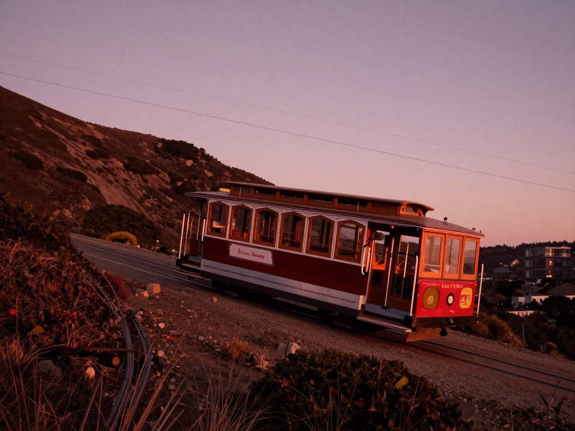 Mountain Gorge in San Francisco at Copper-toned Light Before Dusk in in San Francisco, California, United States