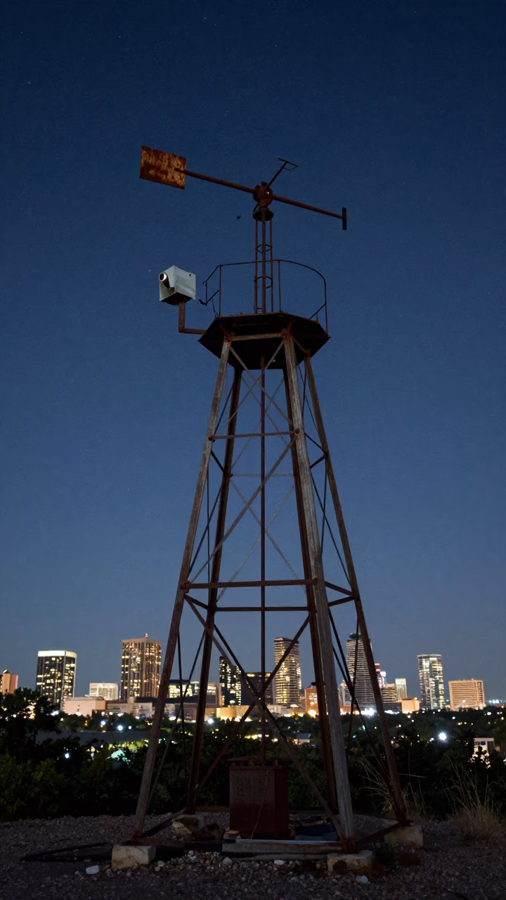 Mounted Outside in Austin at The Deepest Night Sky Light in in Austin, Texas, United States