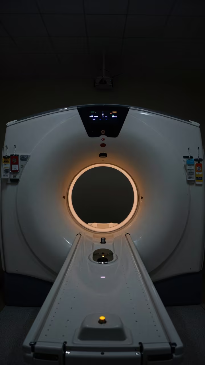 MRI Control Booth with Lead Glass and Dosimeter Badges in inside an MRI suite in Guiyang