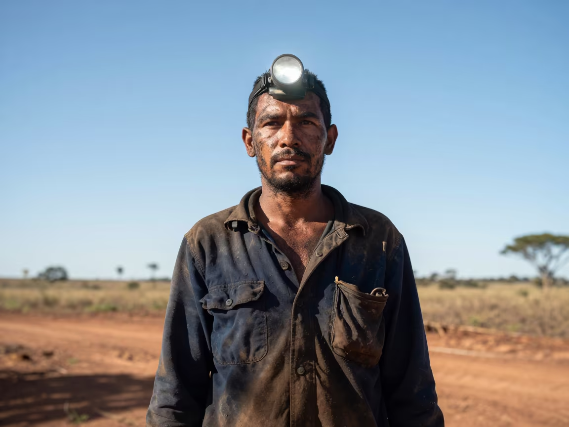 Muddy Miner Portrait Near Brasilia in near Brasilia