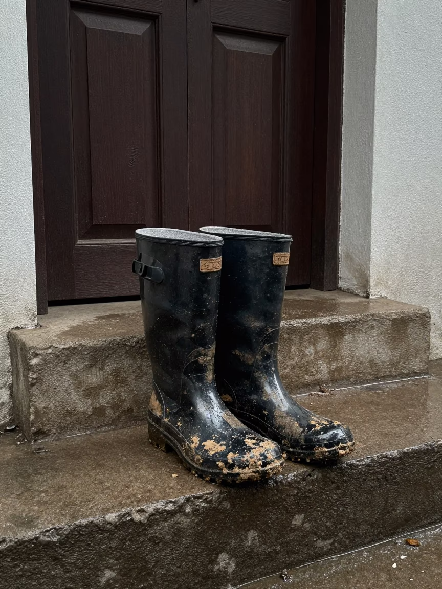 Muddy Rain Boots in Mumbai in in Mumbai, India