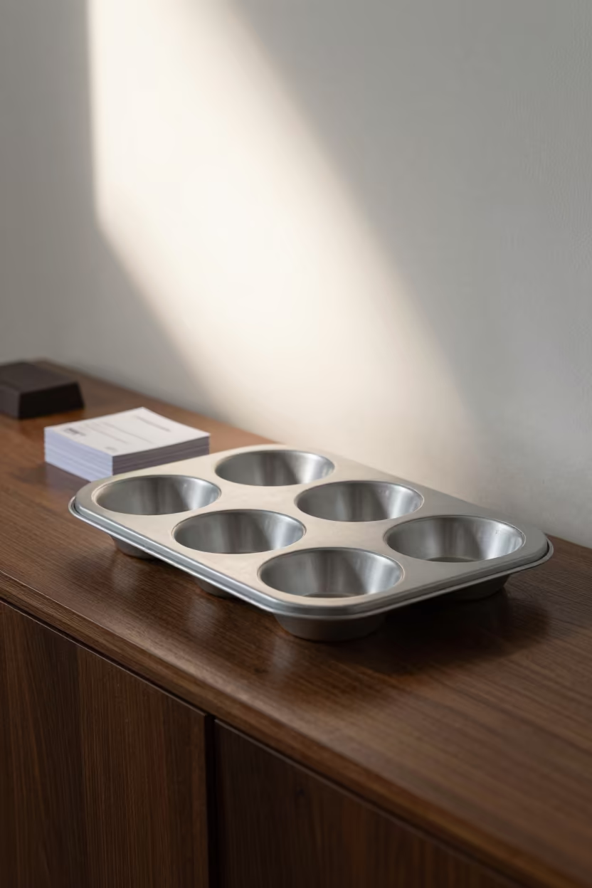 Muffin Tin Tea Setting on Nanjing Museum Plinth in on a museum plinth in Nanjing