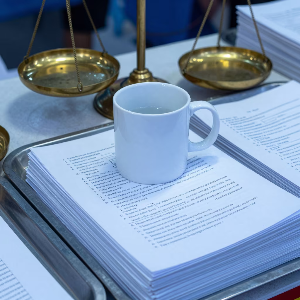 Mug Ring on Quizzes in Langkawi Jewelry Stall in inside a jeweler's stall with brass scales and trays in Langkawi