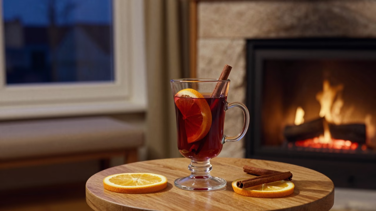 Mulled Wine by Fire in Munich Schwabing in on a window seat near Schwabing, Munich