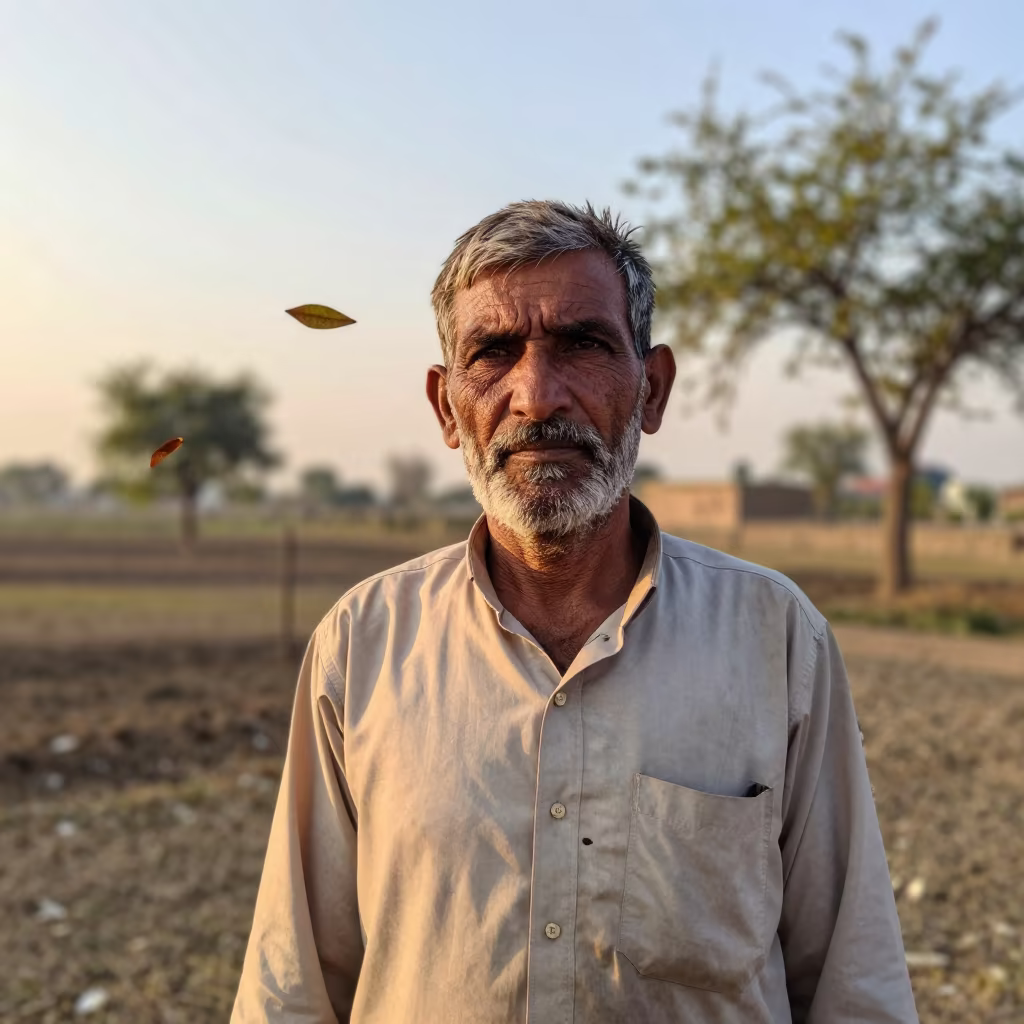 Multan Shearer Portrait with Warm Edge Light in in Multan