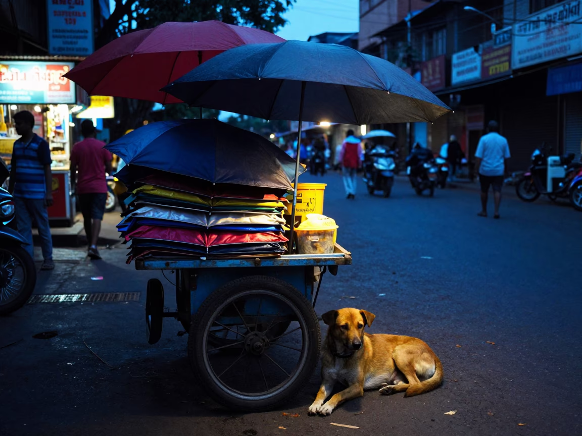 Mumbai Dog at Blue Hour in in Mumbai, India
