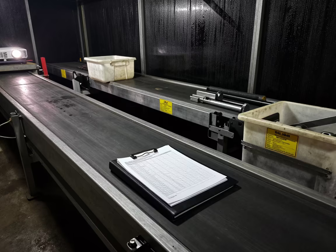 Mumbai Night Logistics Audit on Conveyor Belt in at a parcel sorting belt in Mumbai