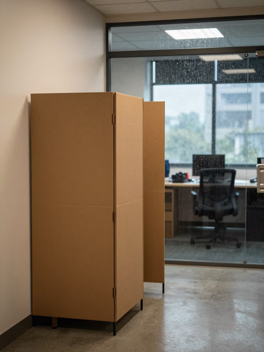 Mumbai Office Monsoon Stack of Privacy Screens in inside a conference room near Mumbai