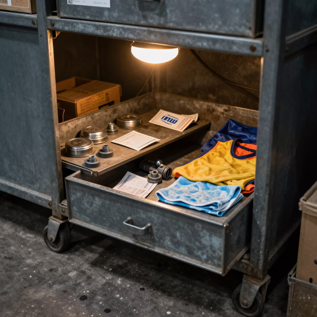 Mumbai Warehouse Mudflap Kit Drawer Under Dock Light in inside a warehouse aisle in Mumbai