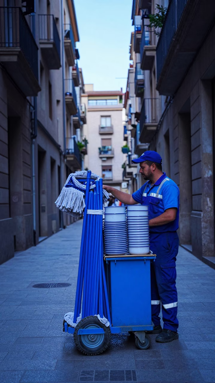 Municipal Worker in Barcelona in in Barcelona, Spain