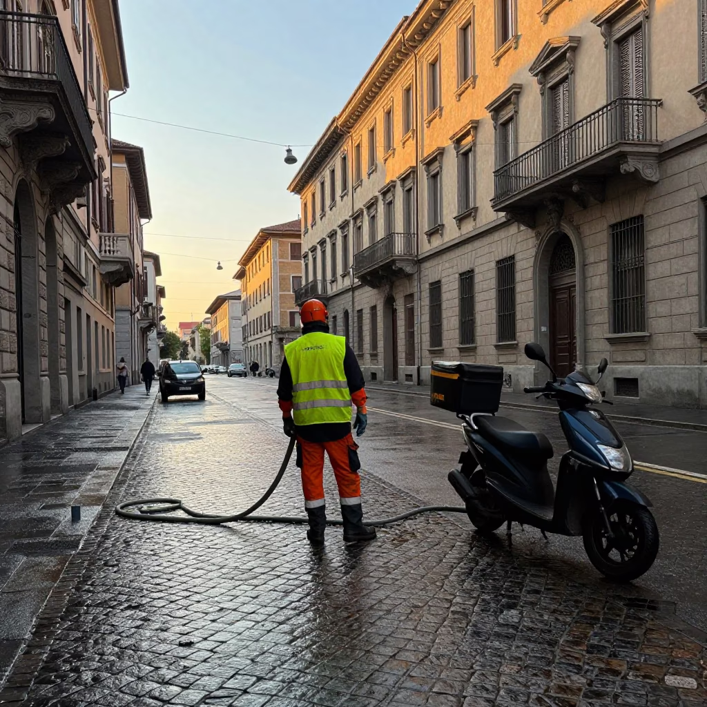 Municipal Worker in Milan in in Milan, Italy