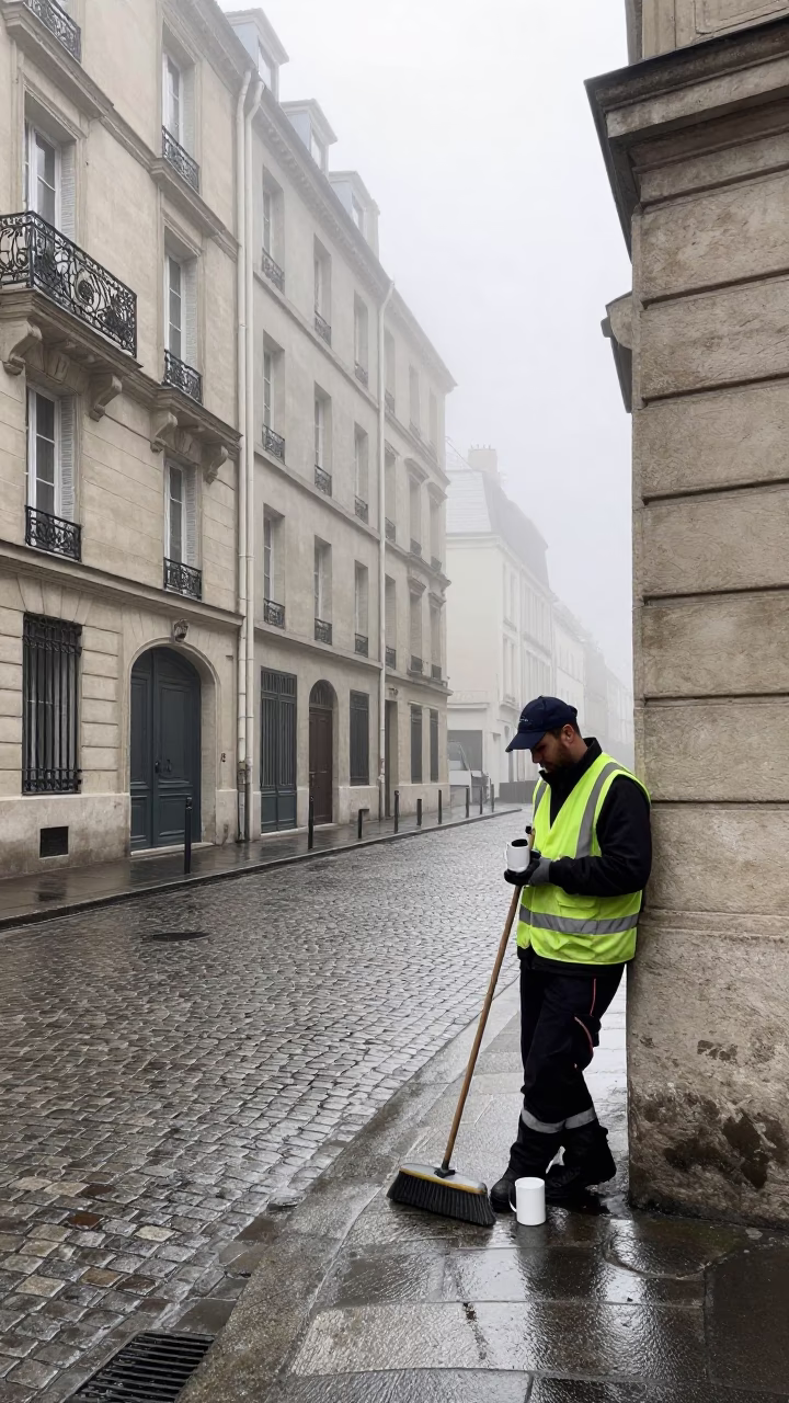 Municipal Worker in Paris in in Paris, France