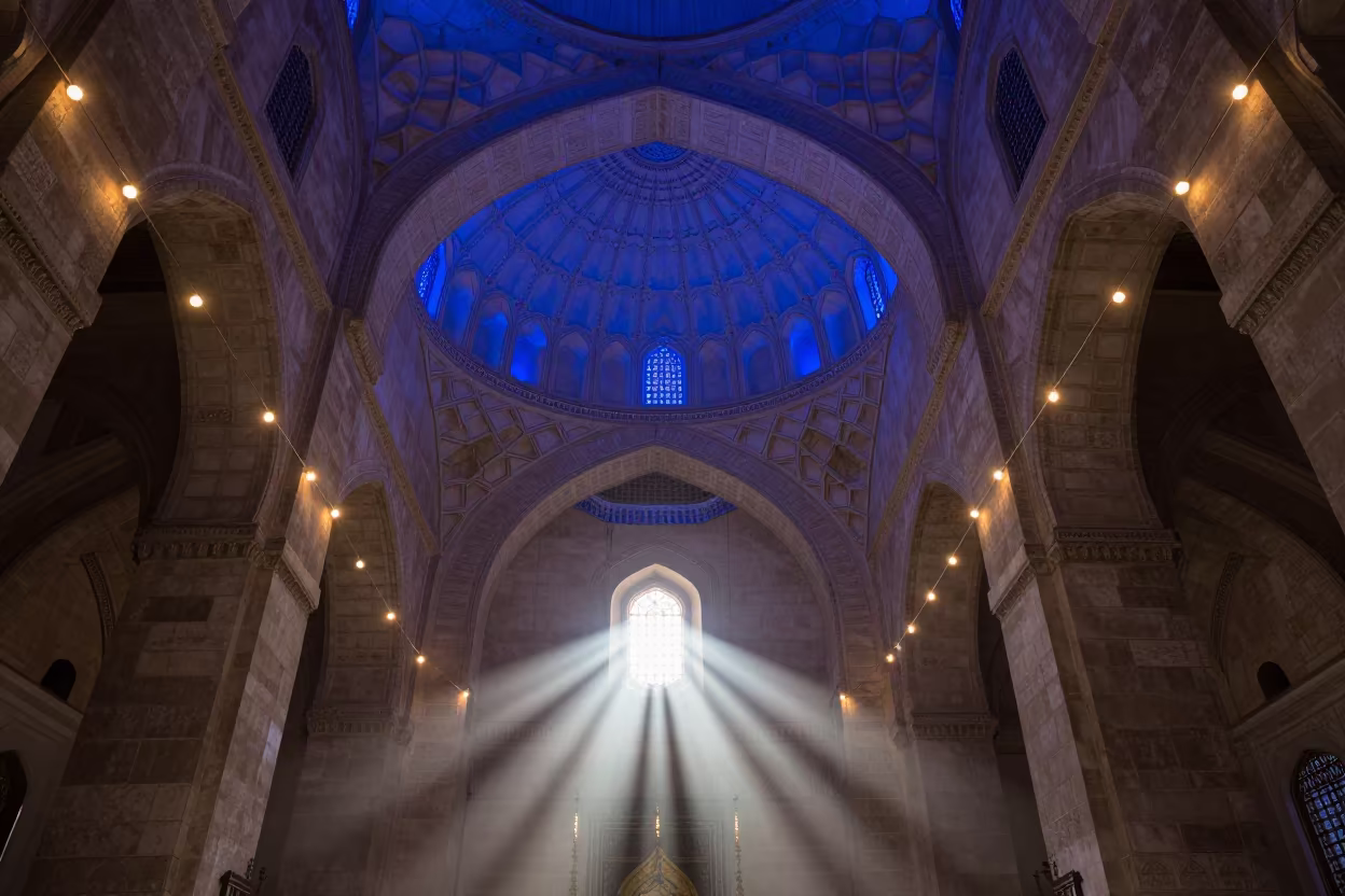 Muqarnas Ceiling in Candlelit Las Vegas Nave in inside a candlelit nave in Las Vegas