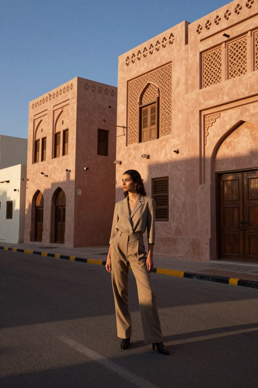 Muscat Fashion Model at The Early Afternoon Light in in Muscat, Oman