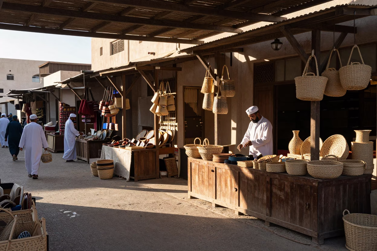 Muscat Market Scene at The Early Morning Light in in Muscat, Oman
