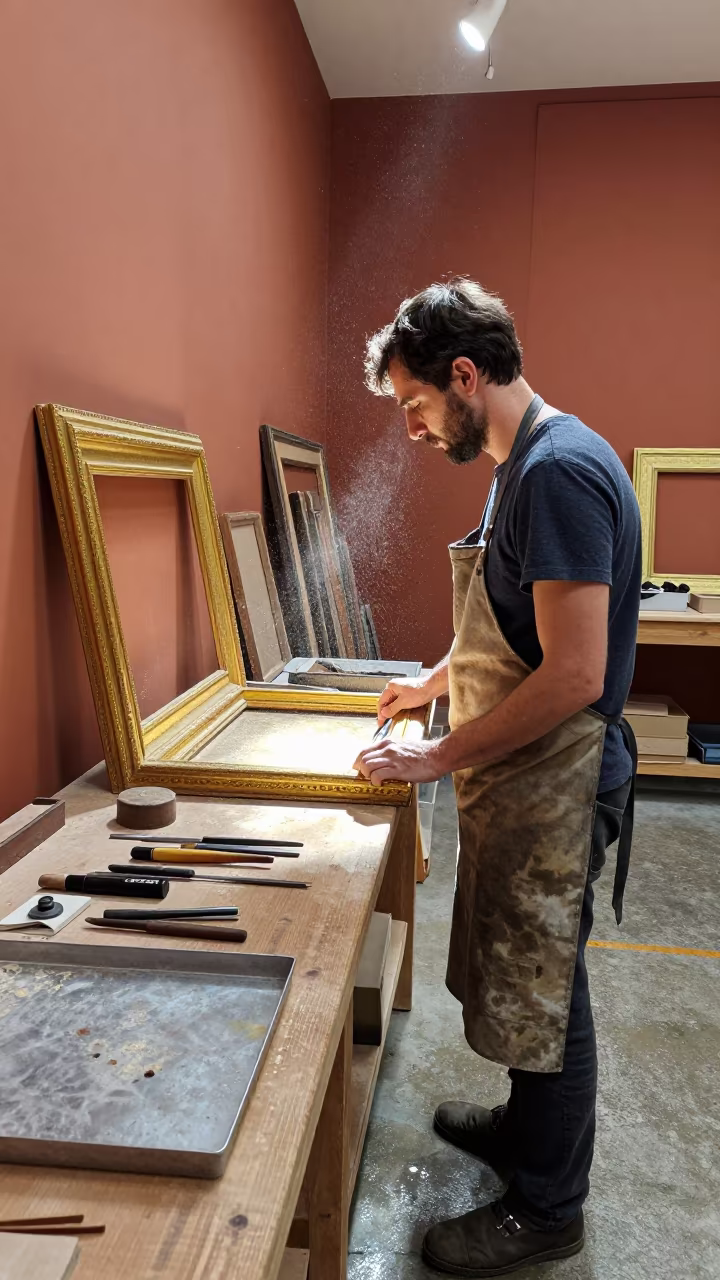 Museum Framer with Gold Dust in Valladolid in in Valladolid