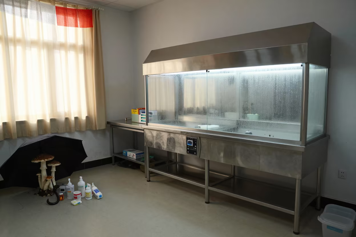 Mushroom Cluster Pharmacy Compounding Hood Lhasa in inside a clinic exam room near Lhasa