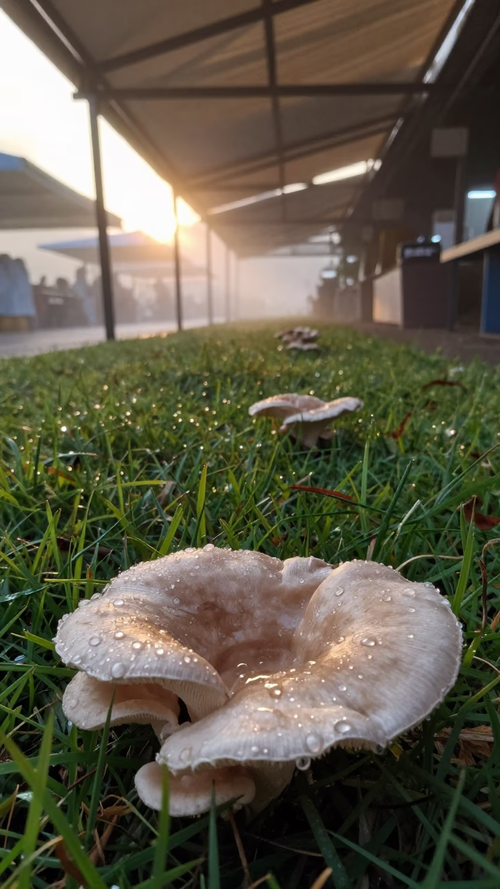 Mushroom Fairy Ring Morning Dew Bazaar in at a jewelry counter inside a covered bazaar near Hong Kong