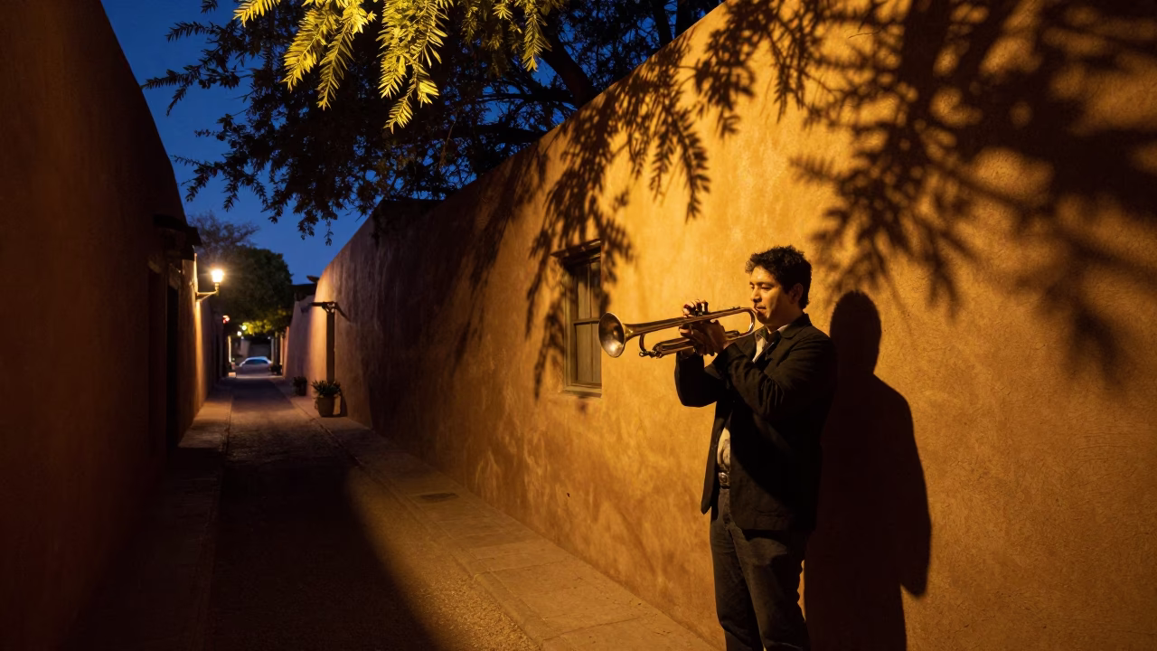 Musician in Santa Fe in in Santa Fe, New Mexico, United States