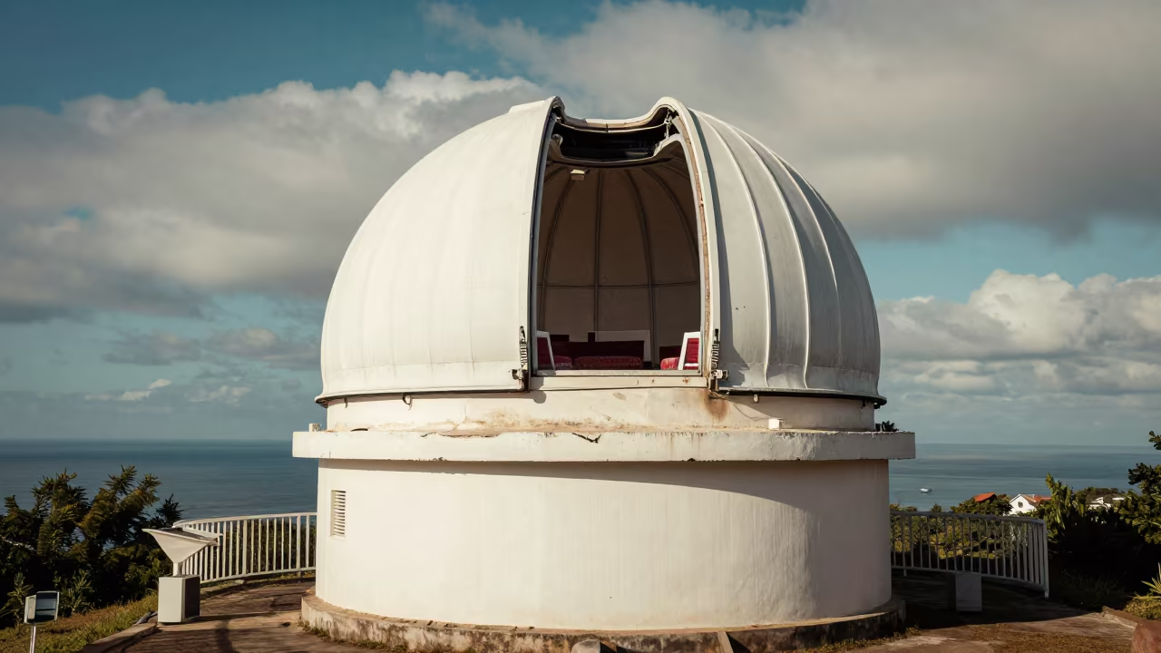 Myanmar Observatory Window Shows Indoor Scene in at a remote field station in Myanmar