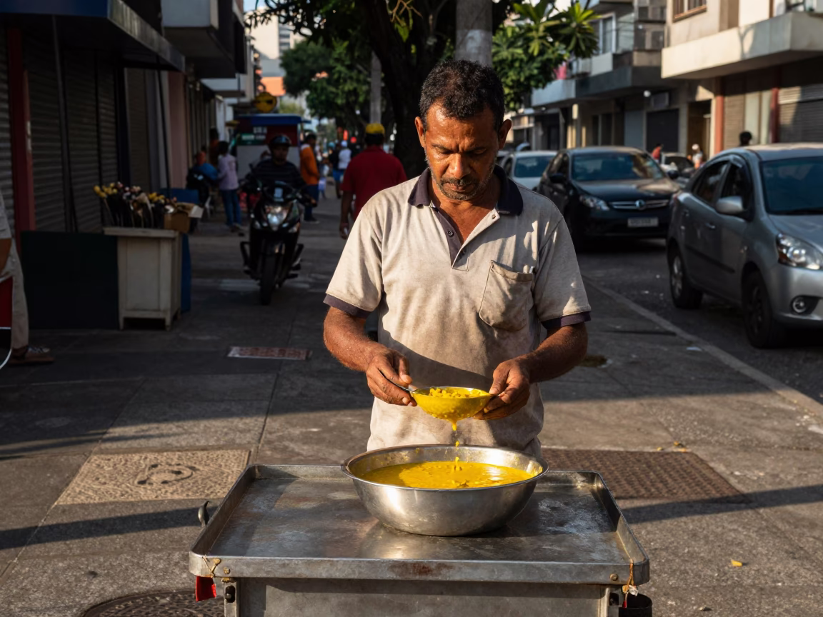 Naan in São Paulo at Clear Late-afternoon Light in in São Paulo, Brazil