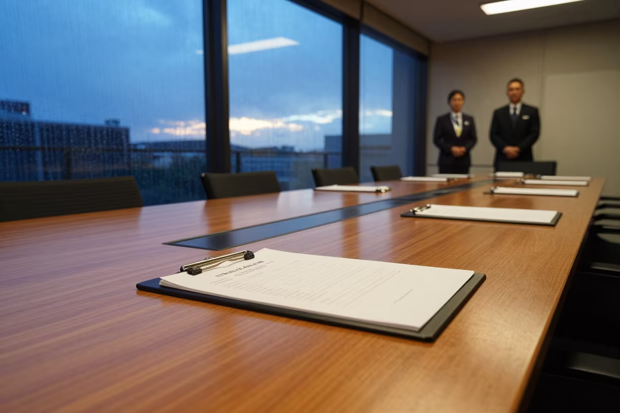 Naha Conference Room Clipboard Tray Twilight in inside a conference room near Naha