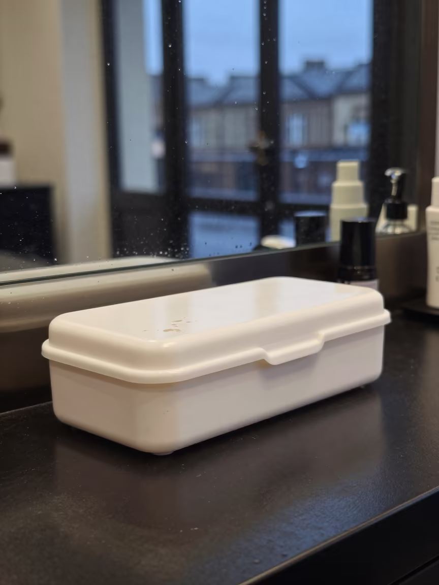 Nail File Sanitizer Box in Brighton Salon in inside a salon row in Brighton and Hove