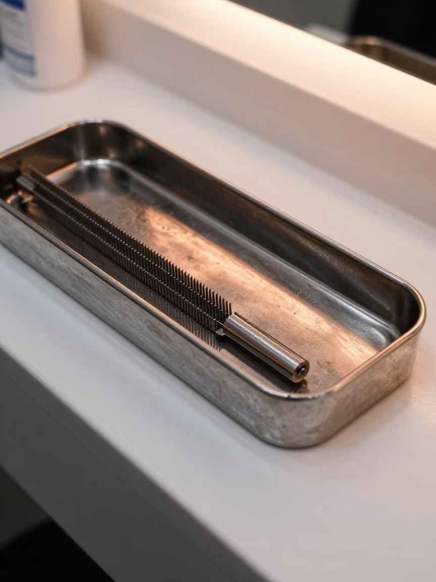 Nail File Sanitizer Box in Shenzhen Salon in inside a skincare treatment room in Shenzhen