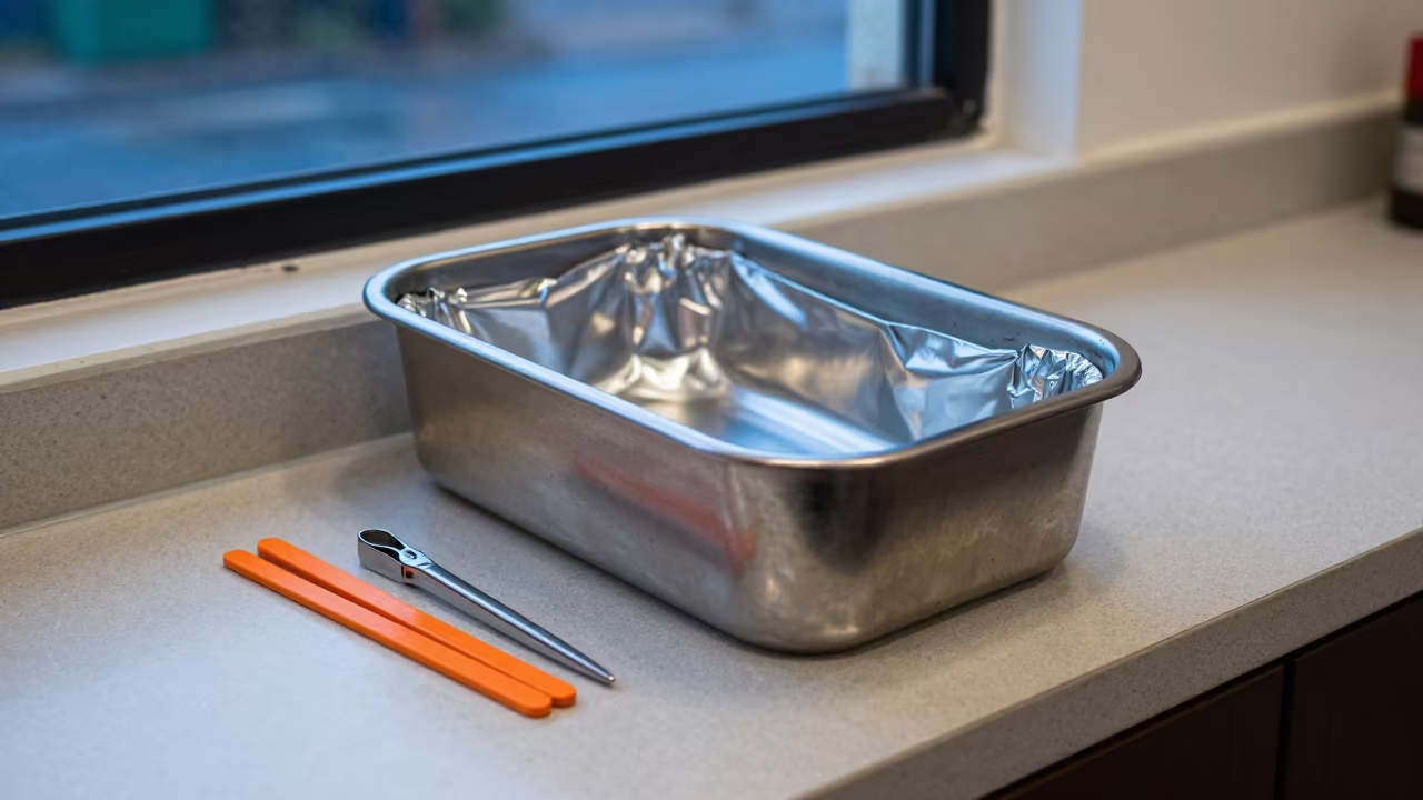 Nail Soak Foil Bin in Tegucigalpa Salon in inside a nail studio in Tegucigalpa