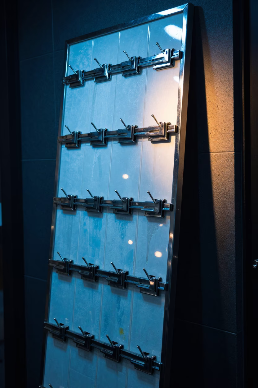 Nail Studio Balayage Clamp Rack Night in inside a nail studio in Taiyuan