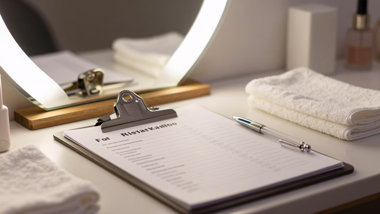 Nail Studio Clipboard Before Dawn in Rishikesh in inside a nail studio in Rishikesh