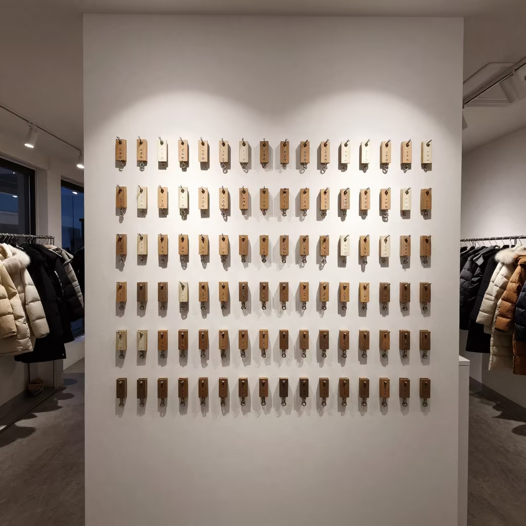 Nail Studio Key Tag Board Late Night Reset in inside a nail studio near Jeju