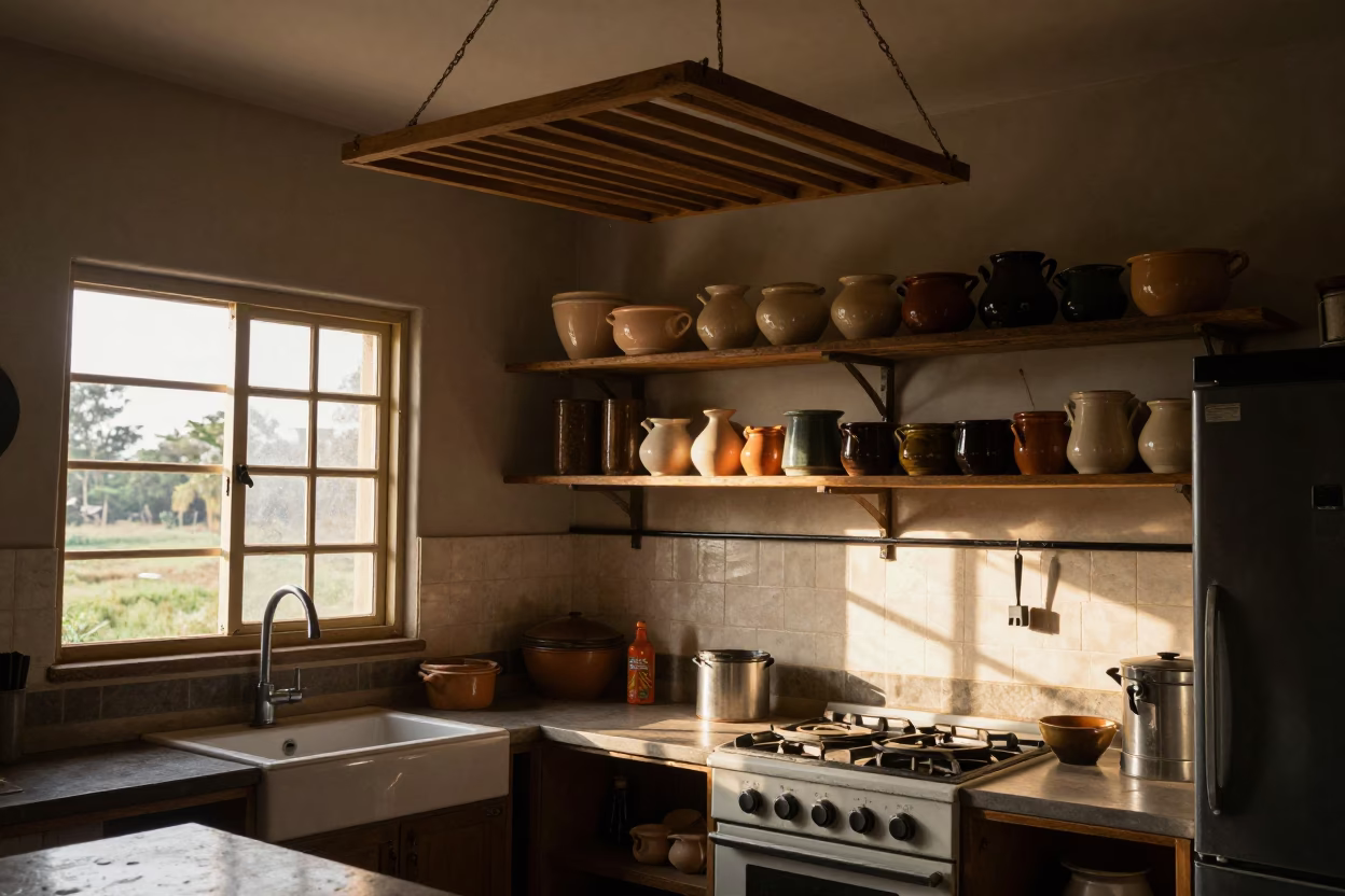 Nairobi Kitchen Interior at The Early Afternoon Light in in Nairobi, Kenya