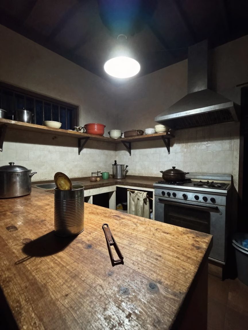 Nairobi Kitchen Scene at Midnight Light in in Nairobi, Kenya